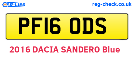 PF16ODS are the vehicle registration plates.