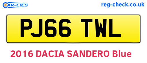 PJ66TWL are the vehicle registration plates.