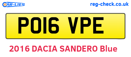 PO16VPE are the vehicle registration plates.