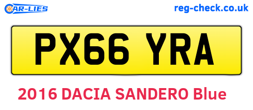 PX66YRA are the vehicle registration plates.