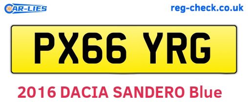 PX66YRG are the vehicle registration plates.
