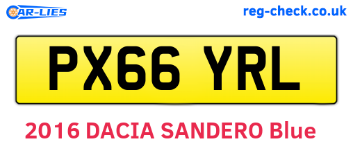 PX66YRL are the vehicle registration plates.