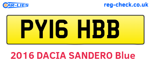 PY16HBB are the vehicle registration plates.