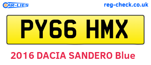 PY66HMX are the vehicle registration plates.