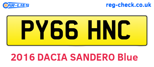 PY66HNC are the vehicle registration plates.