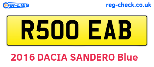 R500EAB are the vehicle registration plates.