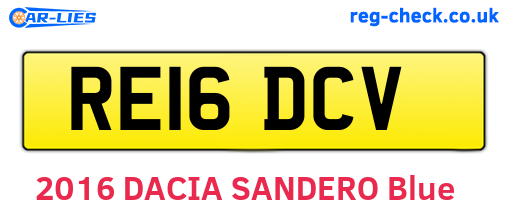 RE16DCV are the vehicle registration plates.