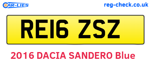 RE16ZSZ are the vehicle registration plates.