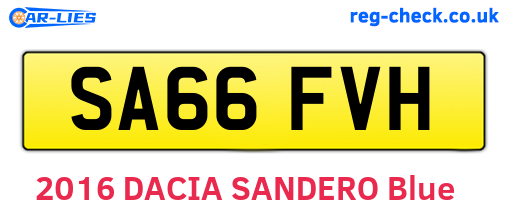 SA66FVH are the vehicle registration plates.