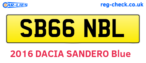 SB66NBL are the vehicle registration plates.