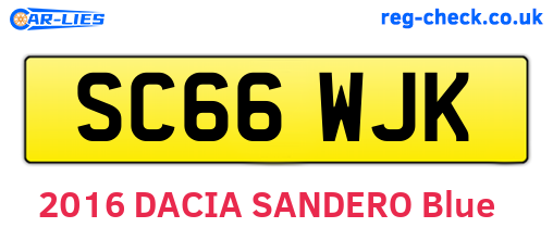 SC66WJK are the vehicle registration plates.