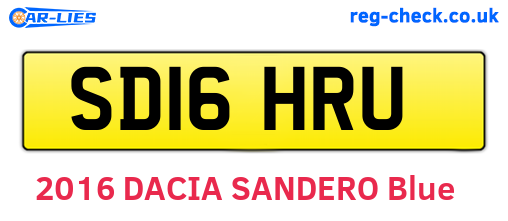 SD16HRU are the vehicle registration plates.