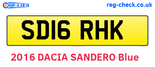 SD16RHK are the vehicle registration plates.