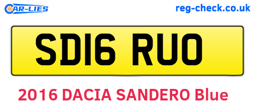 SD16RUO are the vehicle registration plates.