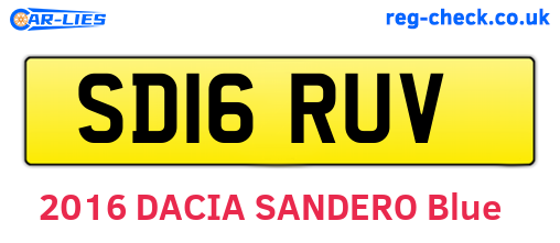 SD16RUV are the vehicle registration plates.