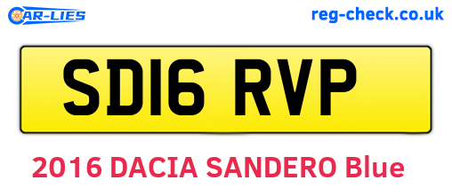 SD16RVP are the vehicle registration plates.