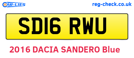 SD16RWU are the vehicle registration plates.
