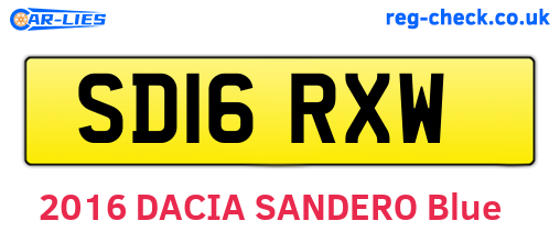 SD16RXW are the vehicle registration plates.