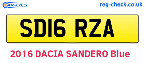 SD16RZA are the vehicle registration plates.