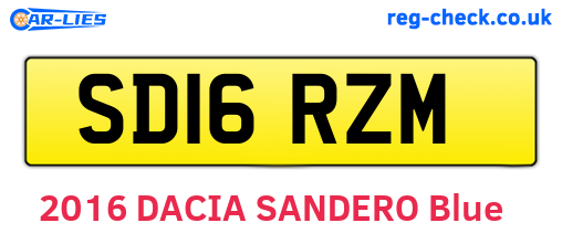 SD16RZM are the vehicle registration plates.
