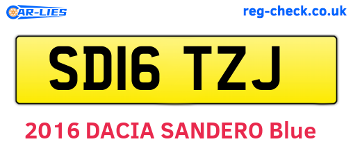 SD16TZJ are the vehicle registration plates.