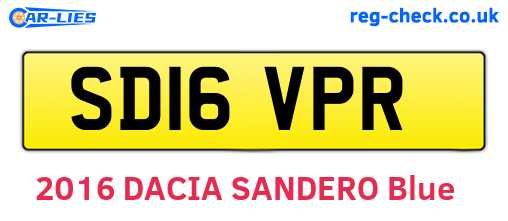 SD16VPR are the vehicle registration plates.