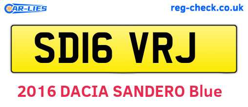 SD16VRJ are the vehicle registration plates.