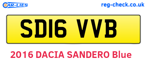 SD16VVB are the vehicle registration plates.