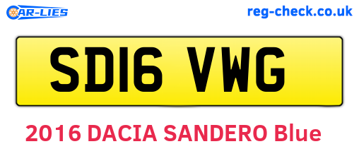 SD16VWG are the vehicle registration plates.