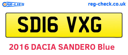 SD16VXG are the vehicle registration plates.
