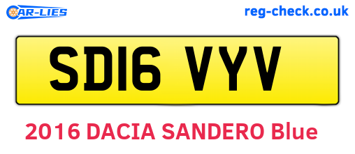SD16VYV are the vehicle registration plates.