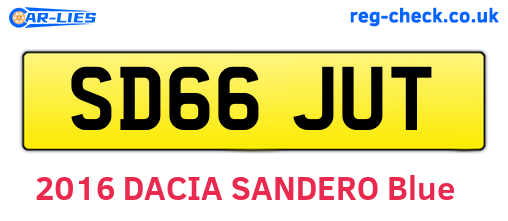 SD66JUT are the vehicle registration plates.