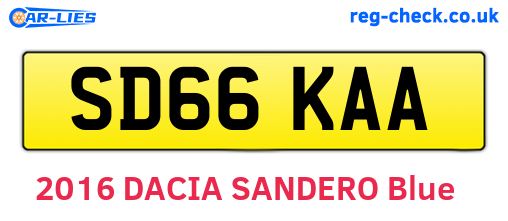 SD66KAA are the vehicle registration plates.