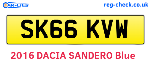 SK66KVW are the vehicle registration plates.