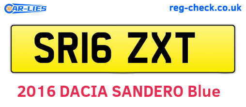 SR16ZXT are the vehicle registration plates.