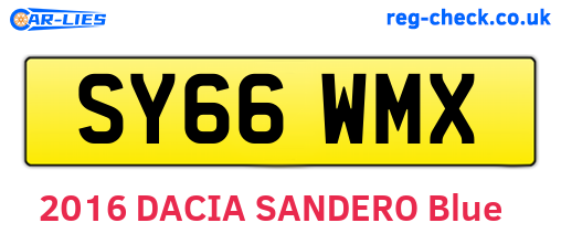 SY66WMX are the vehicle registration plates.