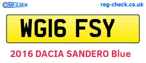 WG16FSY are the vehicle registration plates.