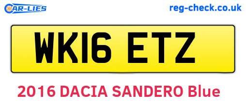 WK16ETZ are the vehicle registration plates.