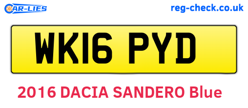 WK16PYD are the vehicle registration plates.