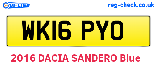 WK16PYO are the vehicle registration plates.