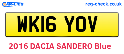 WK16YOV are the vehicle registration plates.