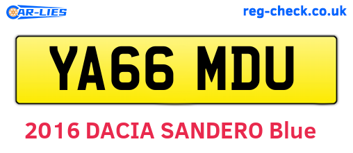 YA66MDU are the vehicle registration plates.