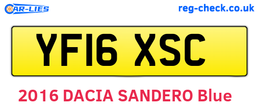 YF16XSC are the vehicle registration plates.