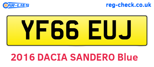 YF66EUJ are the vehicle registration plates.