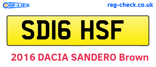 SD16HSF are the vehicle registration plates.