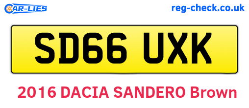 SD66UXK are the vehicle registration plates.