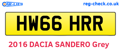 HW66HRR are the vehicle registration plates.