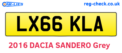 LX66KLA are the vehicle registration plates.