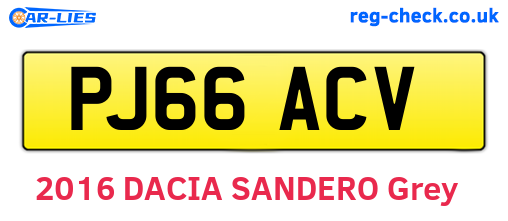 PJ66ACV are the vehicle registration plates.