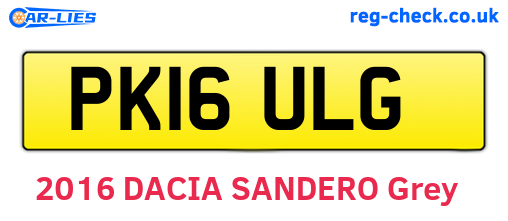 PK16ULG are the vehicle registration plates.
